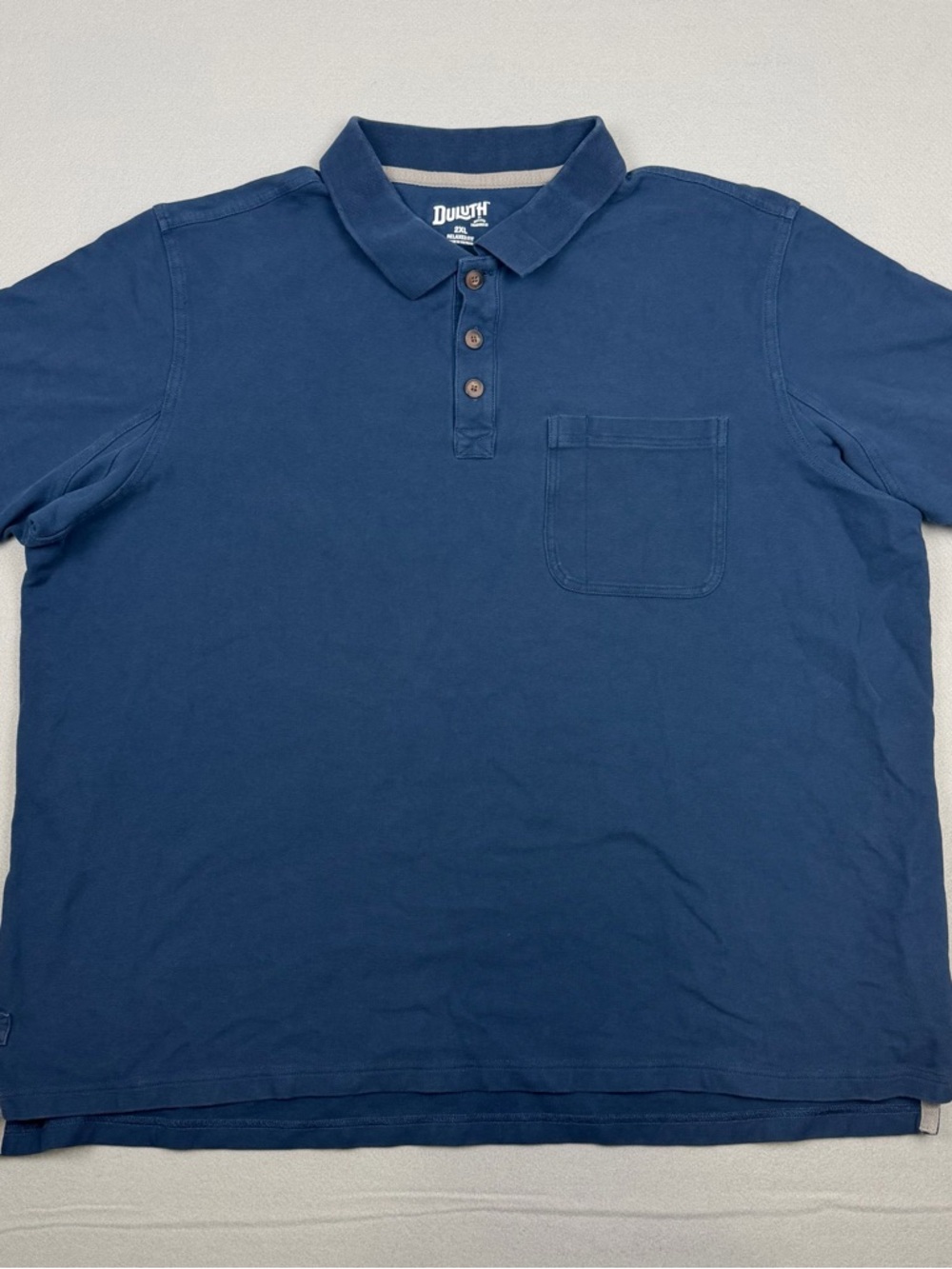 Duluth Trading Co Men’s 2XL No Polo Shirt Navy Relaxed Fit Short Sleeve Workwear